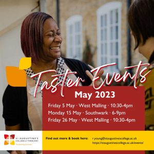 Theology Taster Events in May 2023.