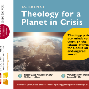 Taster event for Theology for a Planet in Crisis course.