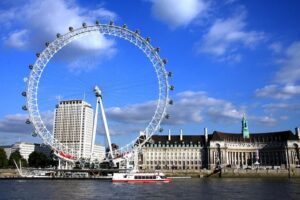 The London eye in the Embankment area of London.