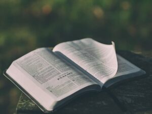 An open Bible showing the Old Testament