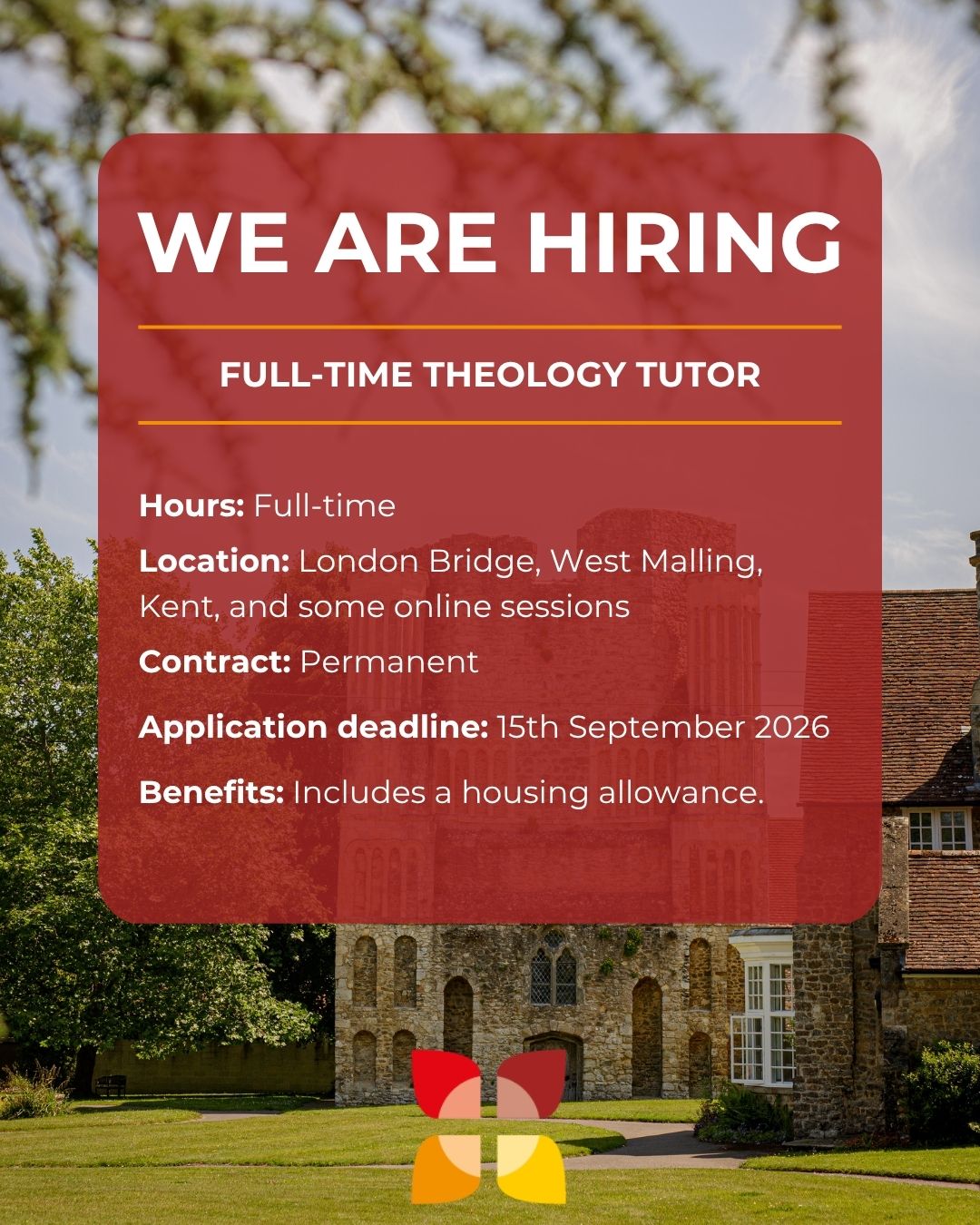 Job opportunity: Full-time Theology Tutor